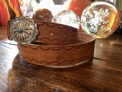 Navajo James Reid style Sterling Silver Turquoise Belt Buckle 41/43-1.5🐂✅