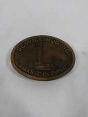 Vintage Service Mud, INC Lamar Colorado Belt Buckle Oil Rig – Brass