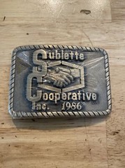 CO-OP Belt Buckle Collector METAL Man Cave Original Farm Ranch Cowboy Patina
