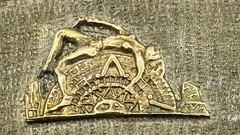 Vintage Mexico Sterling Silver 925 2 tones Woman Aztec Mayan Calendar buckle #7