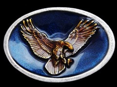 LL17102 REALLY NICE **AMERICAN BALD EAGLE** MULTI-COLOR LACQUER BELT BUCKLE