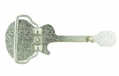 Music Guitar Black Enamel Metal Belt Buckle