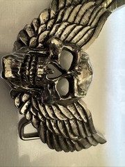 ROCK REBEL BELT BUCKLE Wings DESIGN WITH SKULL
