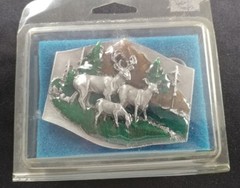 BUCK DOE FAWN DEER ANIMAL NATURE WILDLIFE BELT BUCKLE SISKIYOU BERGAMOT USA MADE