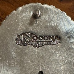 Nocona Silver Horse Head Rhinestone Western Floral Scroll Oval Belt Buckle