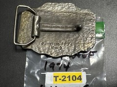 Vintage 1974 Belt Buckle Wyoming Studio Art Works DEER Brass T-2104