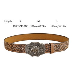 Man Belt PU Leathers Western Cowboy Vintage Waist Belt Causal Waistband Jeans