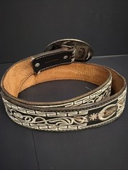 Vintage Artes Valenzuela AV Rodeo Horse Buckle & Charro Belt Mexico
