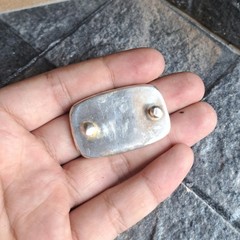 Blue Lace Agate Belt Buckle Silver Plated Natural Stone Western Boho Unisex