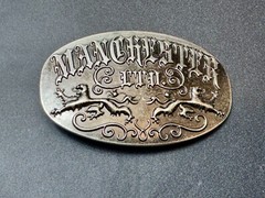 Manchester Ltd Lions Crest Clothing Company Silver Color Metal Belt Buckle