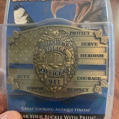 Black Iron Fallen Heroes Police Officers . Belt Buckle