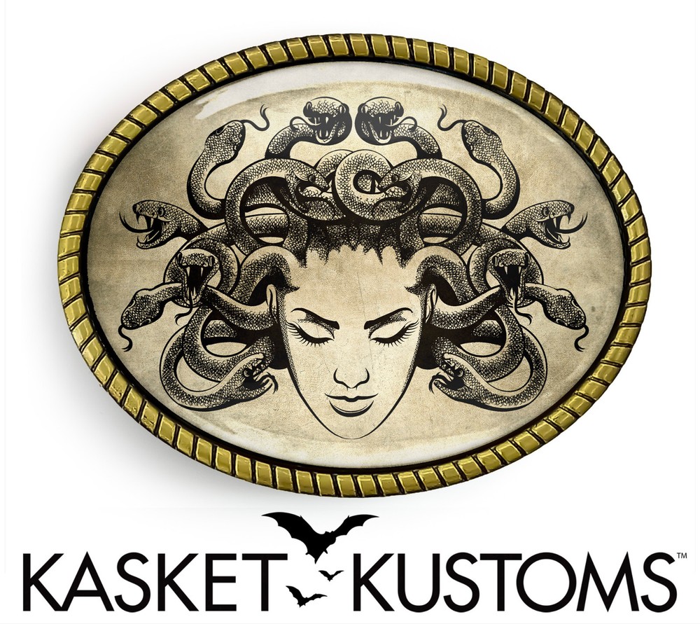 Medusa Belt Buckle – Greek Mythology Female Monster Handmade Buckle – 554-2