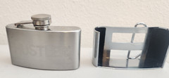 Hustler Stainless Steel Flask Metal Removable Concealed Belt Buckle 2005