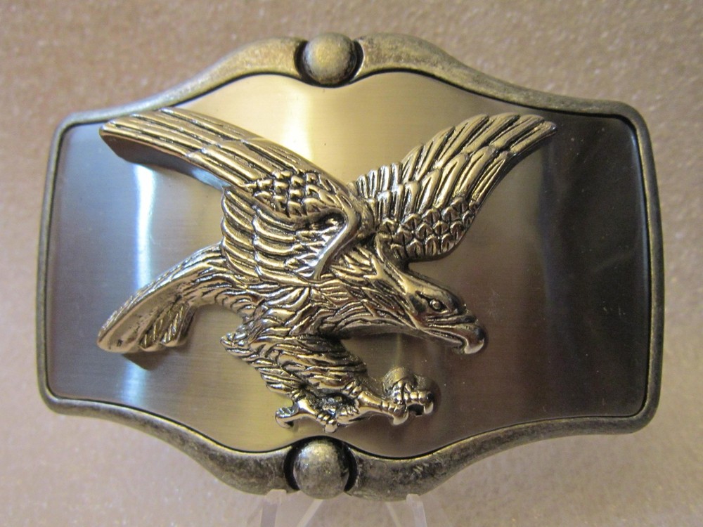 NEW AMERICAN BALD EAGLE BELT BUCKLE 4.0 X 2.750 POLISHED METAL VIC-THOR1