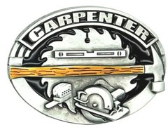 Carpenter Builder Wood Working Craftsman Tools Enameled Belt Buckle New