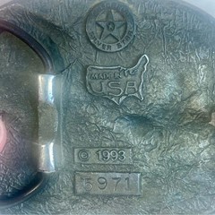 Vintage 93 Pewter Belt Buckle Colorado Silver Star Eagle Head Indian Made in USA