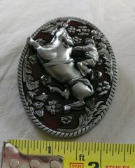 COWBOY BULL RIDER RODEO WESTERN FLORAL DESIGN BELT BUCKLE