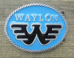 Waylon Jennings Flying W Light Blue Background Black Eagle new