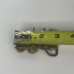 Vintage 70s SEMI TRUCK Cut Out TRUCKER Trucking Solid Brass Belt Buckle BBB