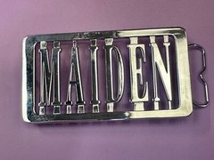 Iron Maiden Music Rock Band 70s 80s Silver Block Letters Belt Buckle