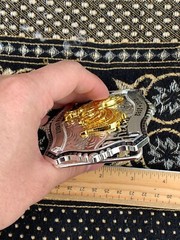 Western Buckle Gold Black Silver Rooster Cowboy 2 »Buckle Hebilla Vaquero Gallo