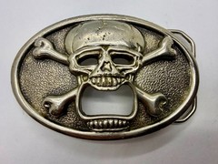Creepy Skull Cross Bones Cosplay Gothic Punk Belt Buckle with Bottle Opener