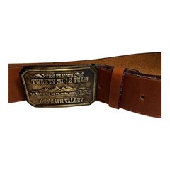 Vintage Solid Brass Belt Buckle and Raw Hide Leather Belt Limited Edition Borax