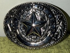 Men Silver Metal Belt Buckle Western Cowboy Texas State Lone Star Oval Jean Pant