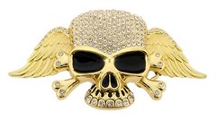 skull crossbones rhinestones metal belt buckles halloween party costume gift NEW