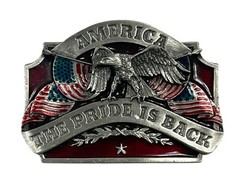 HARLEY DAVIDSON Belt Buckle 1986 D-40 Siskiyou USA Pewter The Pride is Back