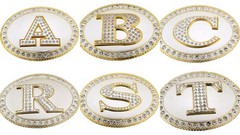 Western Initial Belt Buckle New Men Women A-Z Letter Cowboy Cowgirl Bling Gold