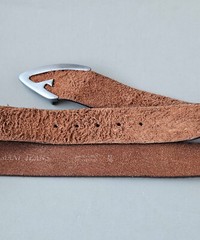 Armani Jeans Casual Belt Mens Sz 37&Prime;-41&Prime; Rough Distressed Leather 1.7&Prime; Brown