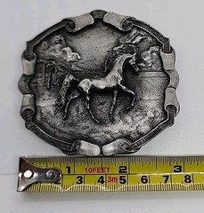 1976 Bergamot Brass Works Horse Belt Buckle U144 – Made in the USA. READ