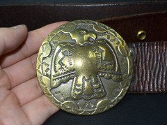Handmade, Vintage Solid Brass Round Sun bird Belt Buckle gift, Belt Not Included
