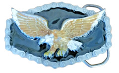 Great American Buckle American Eagle VTG 1983 Enamel Eagle Belt Buckle