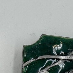 Vintage Humpback Whale Belt Buckle Green Enamel Silver Tone Nautical Marine Life