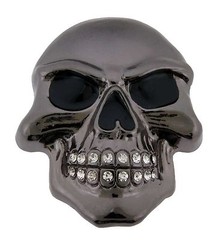 Mens Womens Skull Belt Buckle Gun Metal Gothic Tattoo Pirate Halloween Costume