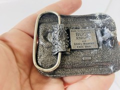 Buck Knives Metal Belt Buckle, Four Generations of Knife Makers