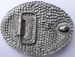 vintage oval silver SSI belt buckle end of the trail tired Indian Scout 4&Prime; long