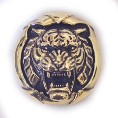 Tiger Angry Head Brass Belt Buckle