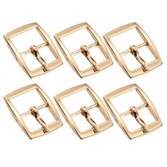 6Pcs 0.63&Prime; Single Prong Belt Buckle Rectangle Center Bar Buckles for Belt,Gold