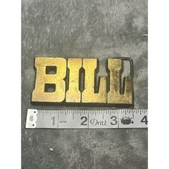 Vintage BILL Brass Tone Letter Belt Buckle ROYP Western Name Initial Retro
