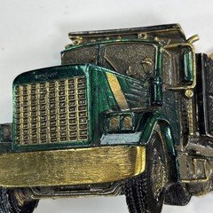 Vintage 1982 Brass Great American Belt Buckle Co Dump Truck 3D USA Made 237