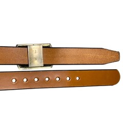 Wiley Brothers and Ledbury Men&rsquo;s Leather Belt Size 36 Camel Brown White Bronze