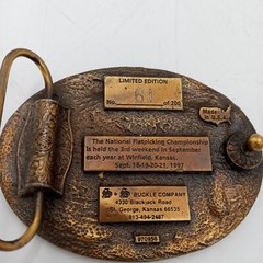 Guitar Belt Buckle 1997 Music Festival Bluegrass Walnut Valley Winfield KS Music