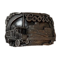 Vintage 1990 Coors Brewery Beer Americana Belt Buckle Bergamot Made in USA