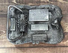 1986 Commemorative Vintage South Dakota Wildlife Arrowhead Gemcraft Belt Buckle