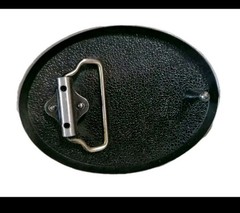 Ford Belt Buckle , Black Enamel Fill Pewter Finish