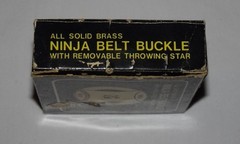 Vintage 1970s Ninja Star (removable) Solid Brass Belt Buckle