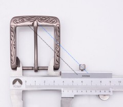 Retro Flower Carved Antique Silver Prong Pin Buckle Men Leather Belt Buckle 40mm